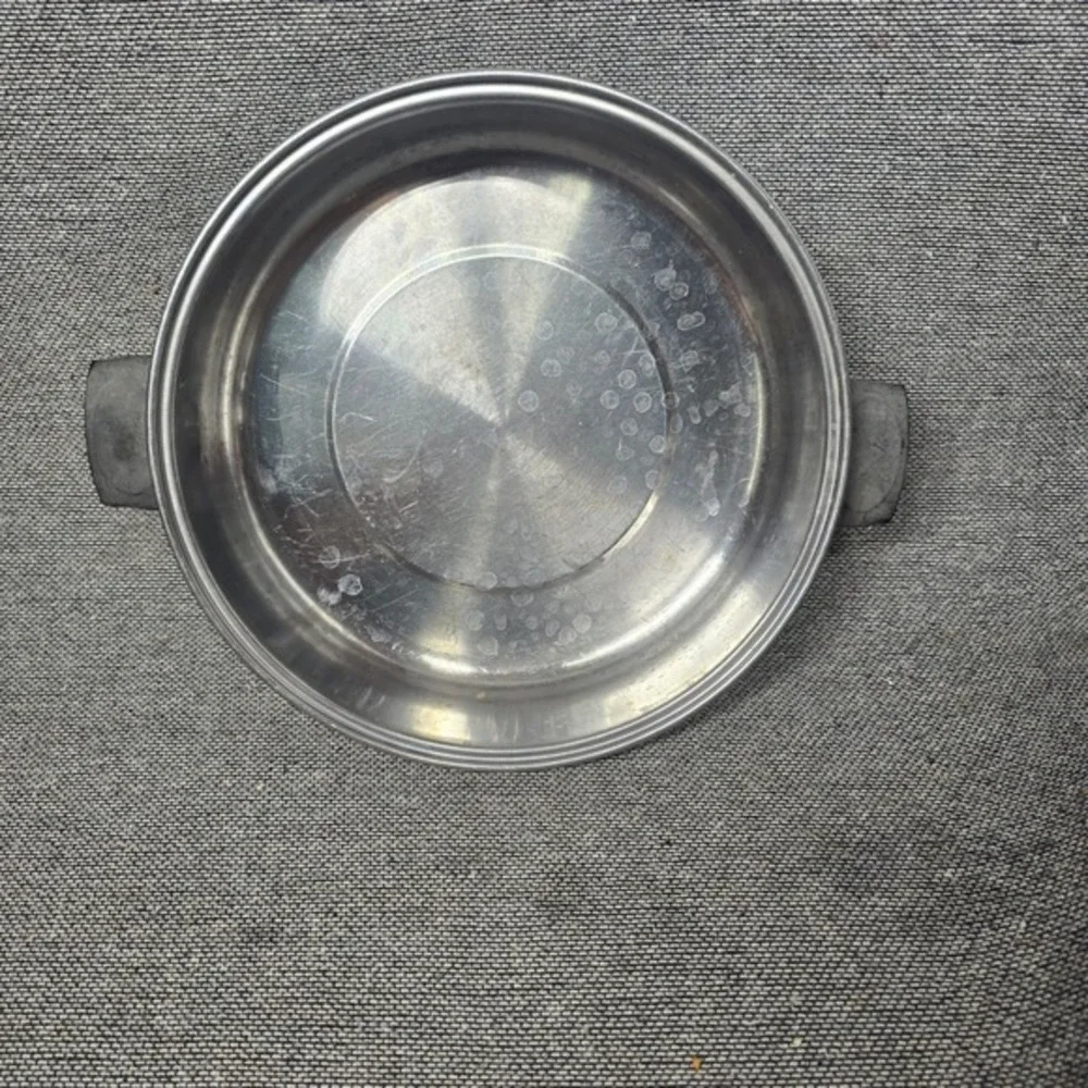 Vintage Stainless Steel Skillet Pan Dual Handle Round Frying Pan 10.5 Inch